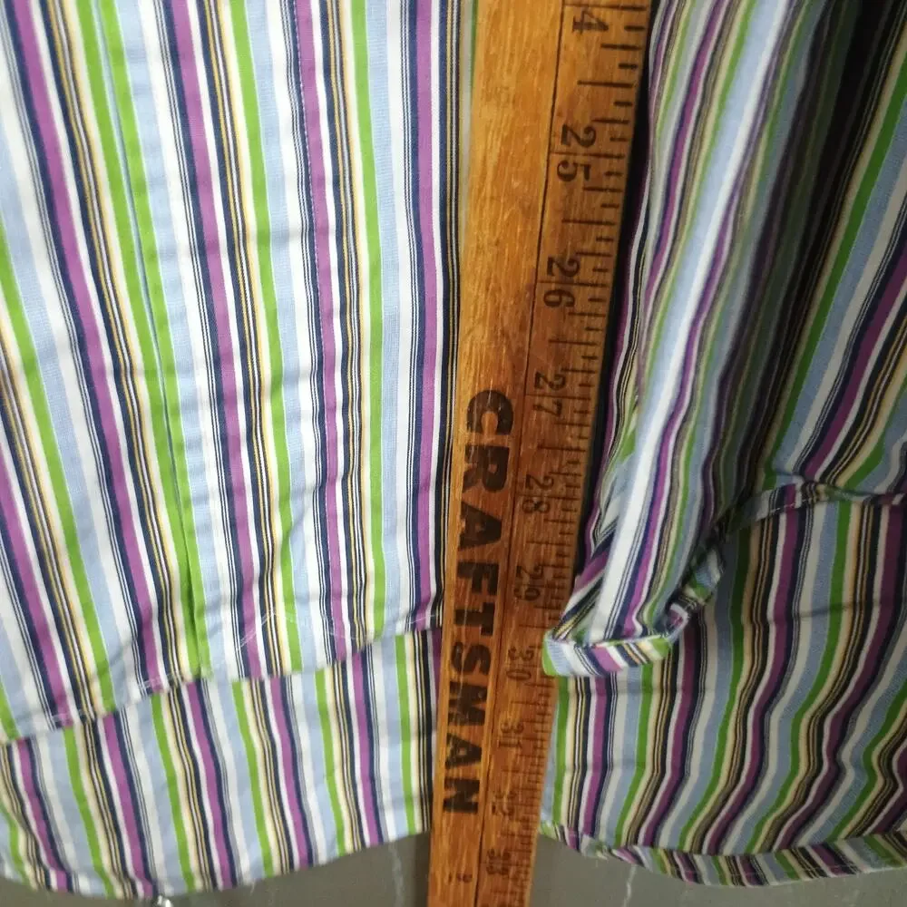 Polo Ralph Lauren Vertical Stripe Vintage Button Down Shirt Large Preppy Casual